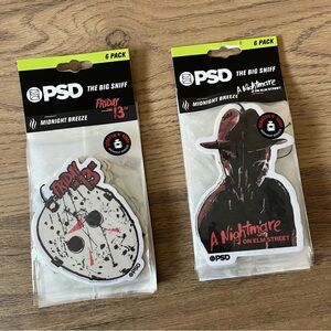 PSD Jason Friday The 13th Freddy Nightmare On Elm Street Car Freshener 6-Pack